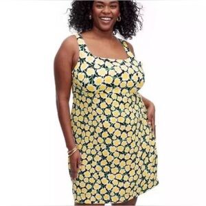 Diane Von Furstenberg For Target 90's Mini Shift Dress Yellow Poppy Size 18